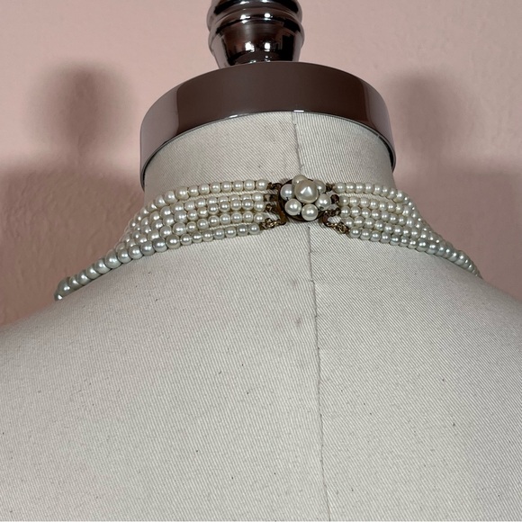 Antique Vintage Maximalism Waterfall Pearl Victorian Choker festoon Necklace - Picture 9 of 17